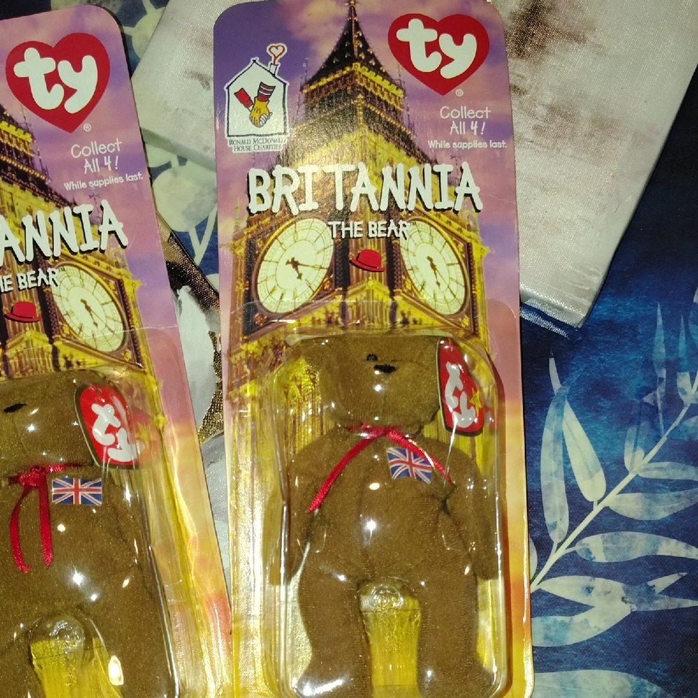 Ty Beanie Baby Britannia Brown Bear 1999 McDonald's Sealed In Perfect Condition